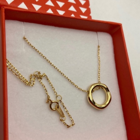 S925 18k GP Mini Wavy Circle Pendant Necklace - Picture 4 of 5